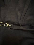 Gucci FW2006 Brown Fine Wool V-Neck Top with Gold Horsebit Clasp Belt - M