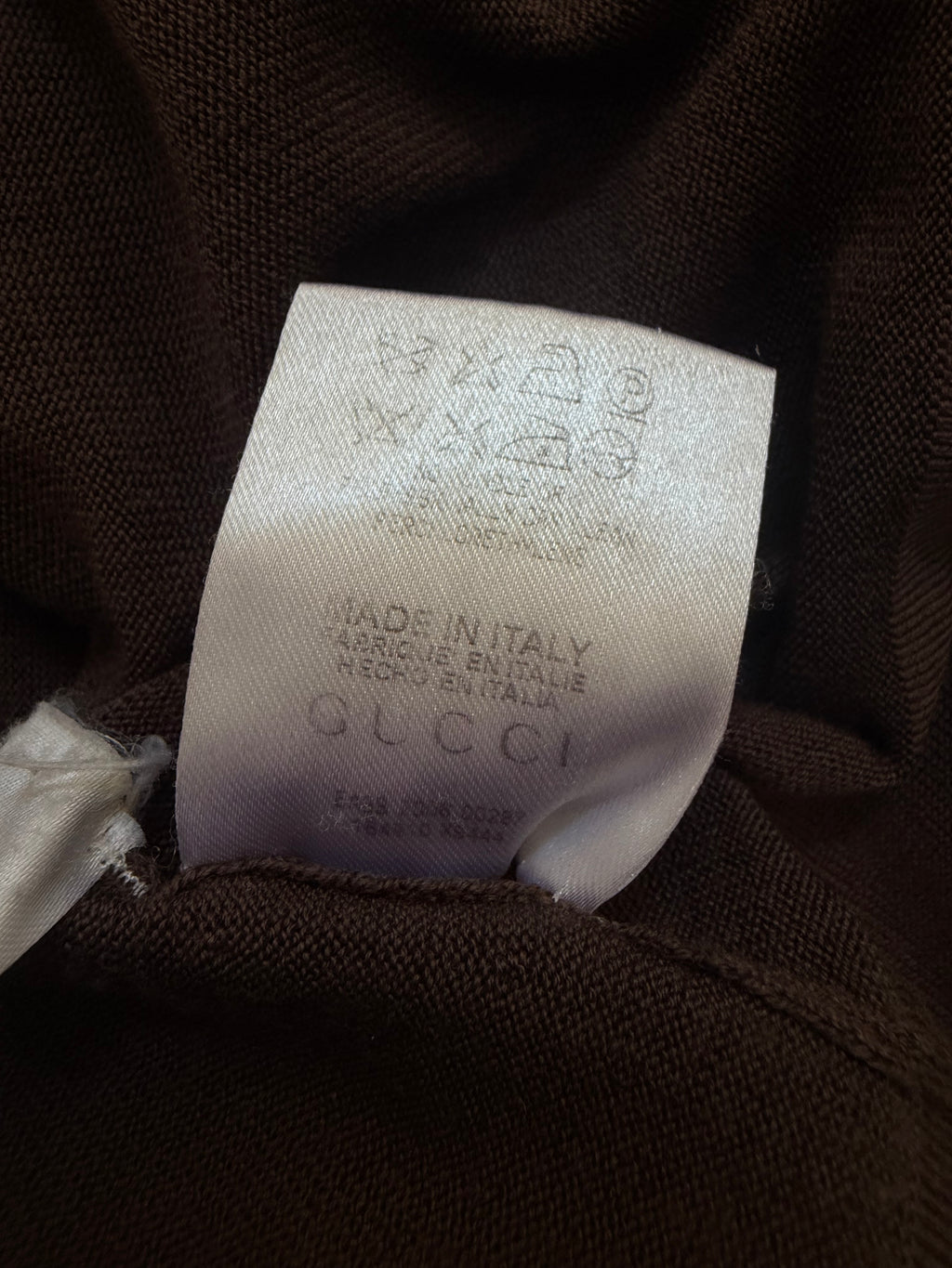 Gucci FW2006 Brown Fine Wool V-Neck Top with Gold Horsebit Clasp Belt - M
