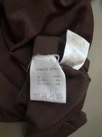 Gucci FW2006 Brown Fine Wool V-Neck Top with Gold Horsebit Clasp Belt - M