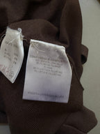 Gucci FW2006 Brown Fine Wool V-Neck Top with Gold Horsebit Clasp Belt - M