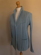 Issey Miyake Pleated Tailored Jacket Sax Dusty Blue - M