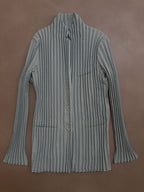 Issey Miyake Pleated Tailored Jacket Sax Dusty Blue - M