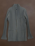 Issey Miyake Pleated Tailored Jacket Sax Dusty Blue - M