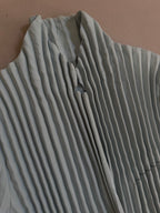 Issey Miyake Pleated Tailored Jacket Sax Dusty Blue - M