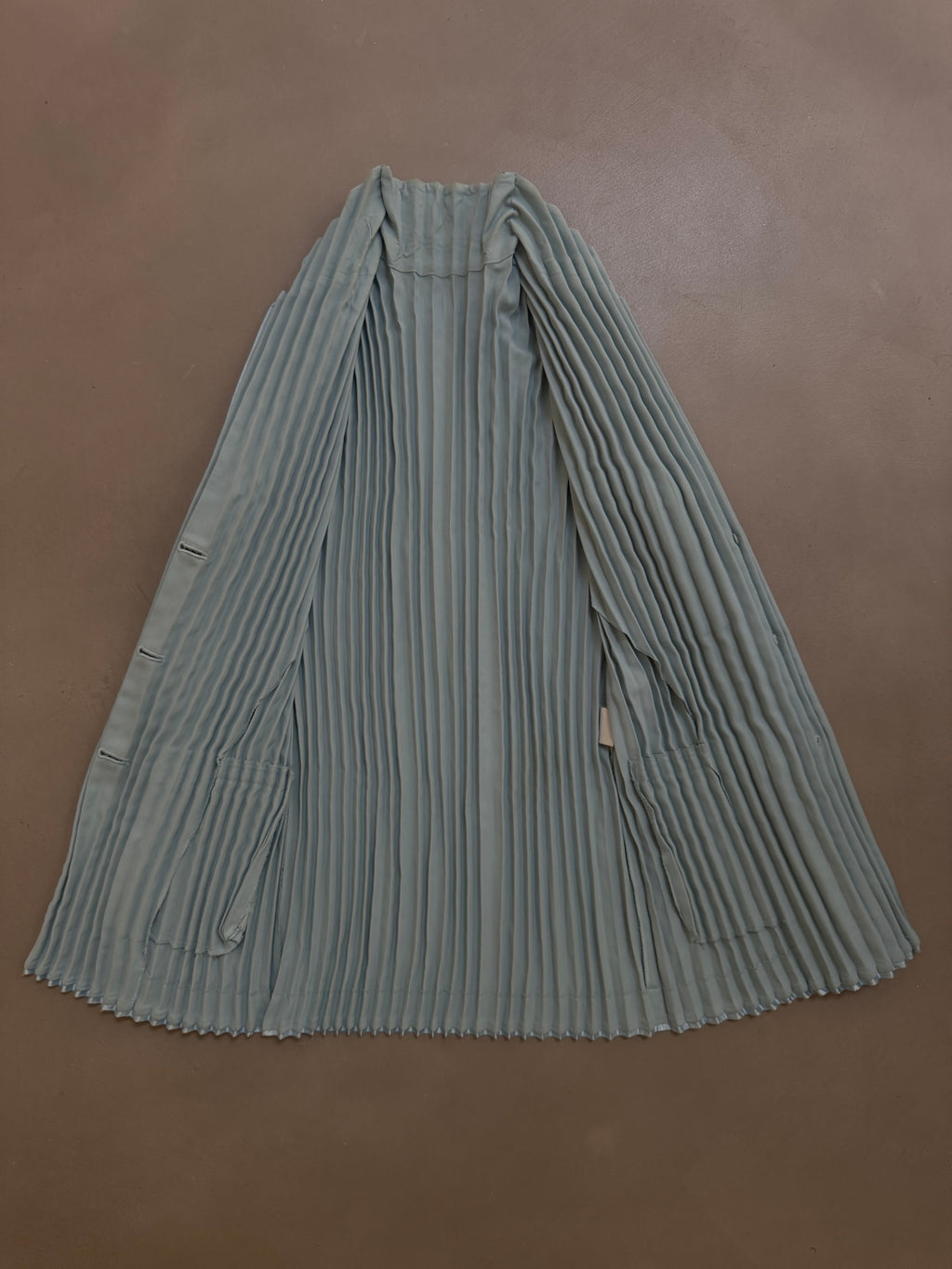 Issey Miyake Pleated Tailored Jacket Sax Dusty Blue - M