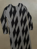 Issey Miyake Pleats Please AW19 Geometric Chevron Dress - L (4)