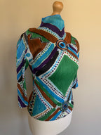 Issey Miyake Pleats Please SS19 Multi Colour Geometric High Neck Pleated Top - M (3)