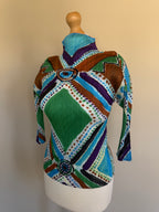 Issey Miyake Pleats Please SS19 Multi Colour Geometric High Neck Pleated Top - M (3)