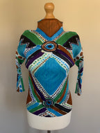 Issey Miyake Pleats Please SS19 Multi Colour Geometric High Neck Pleated Top - M (3)