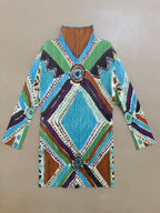 Issey Miyake Pleats Please SS19 Multi Colour Geometric High Neck Pleated Top - M (3)