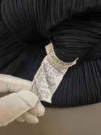 Issey Miyake Pleats Please SS99 Black Fringe Yoke Button Top - M (3)