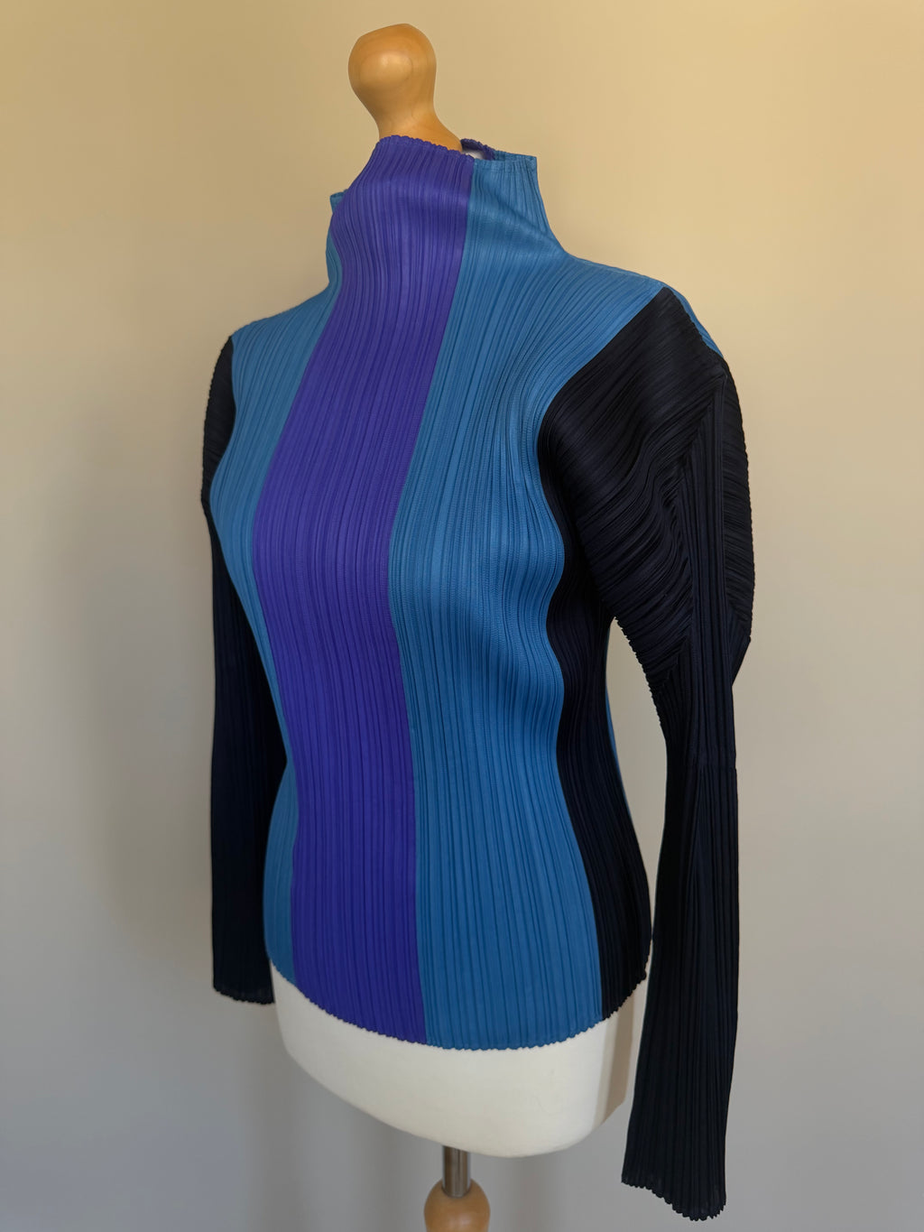 Issey Miyake Pleats Please AW09 Colour Block High Neck Top - M (3)