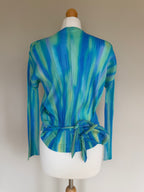 Issey Miyake Pleats Please SS05 Gradient Cross Front Draped Cardigan Top - M/L (4)