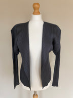 Issey Miyake Pleats Please AW10 Charcoal Grey Crossover Wrap Cardigan Jacket with Pockets - M/L (4)