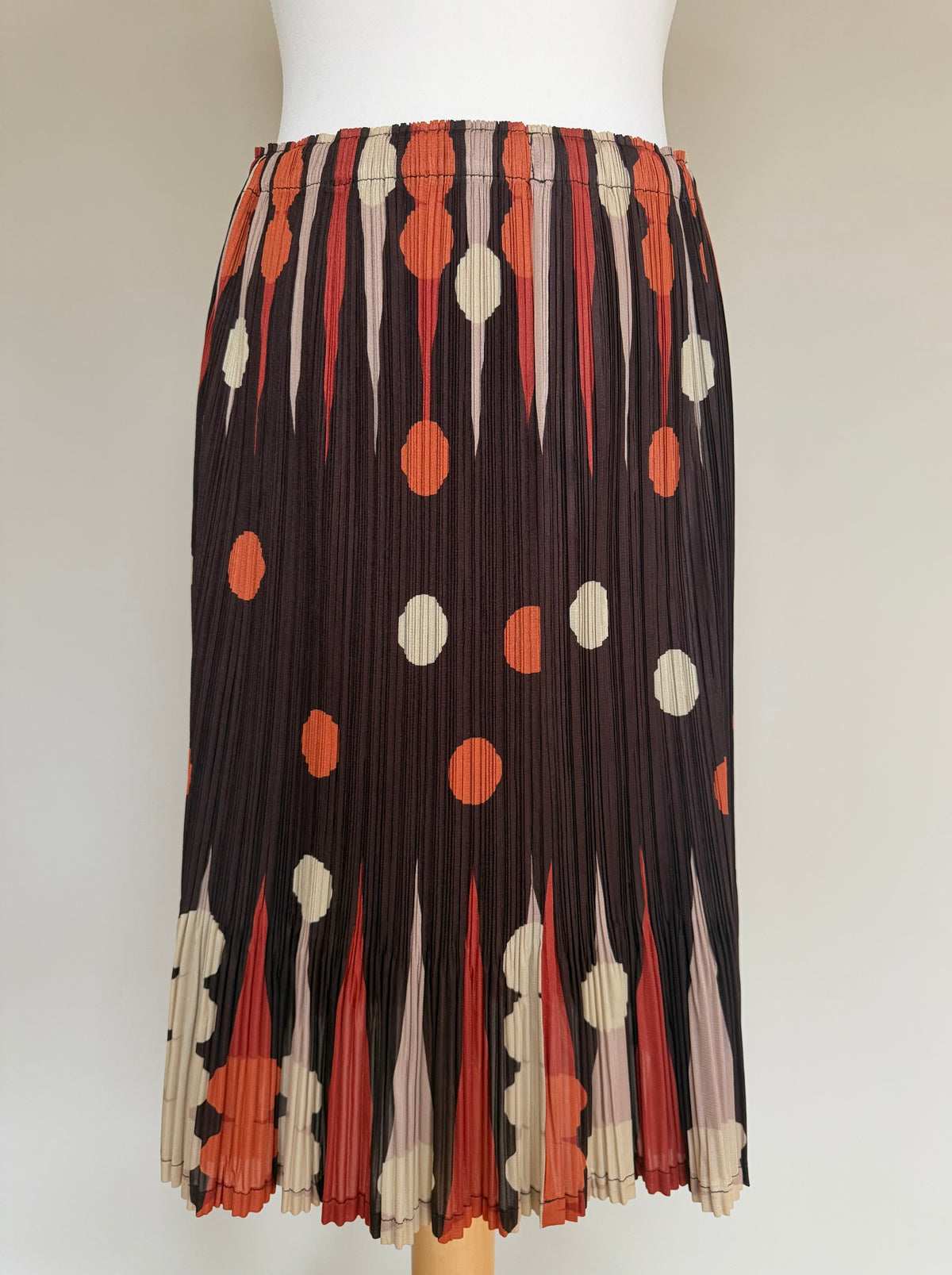 Issey Miyake Pleats Please AW07 Geometric Polka Dot Print Pleated Skirt - L (5)