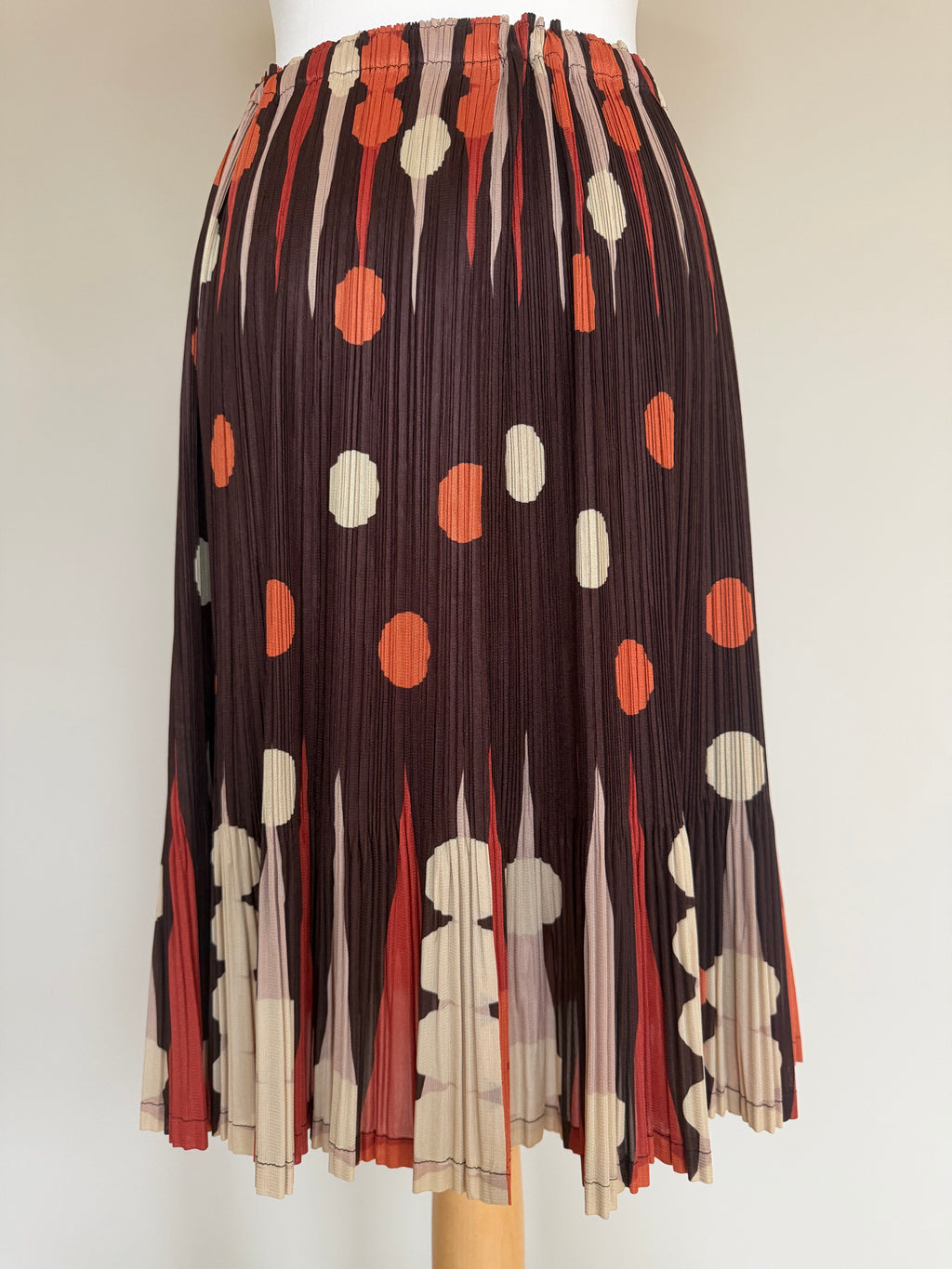 Issey Miyake Pleats Please AW07 Geometric Polka Dot Print Pleated Skirt - L (5)