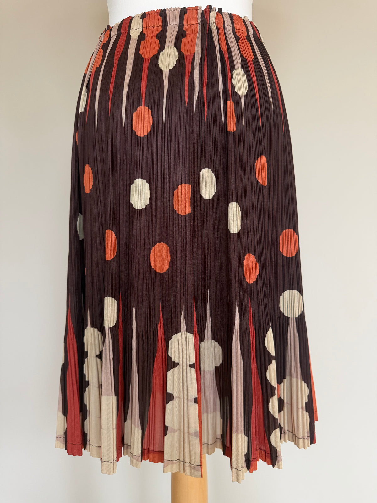Issey Miyake Pleats Please AW07 Geometric Polka Dot Print Pleated Skirt - L (5)