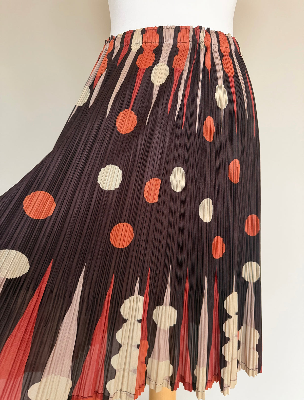 Issey Miyake Pleats Please AW07 Geometric Polka Dot Print Pleated Skirt - L (5)