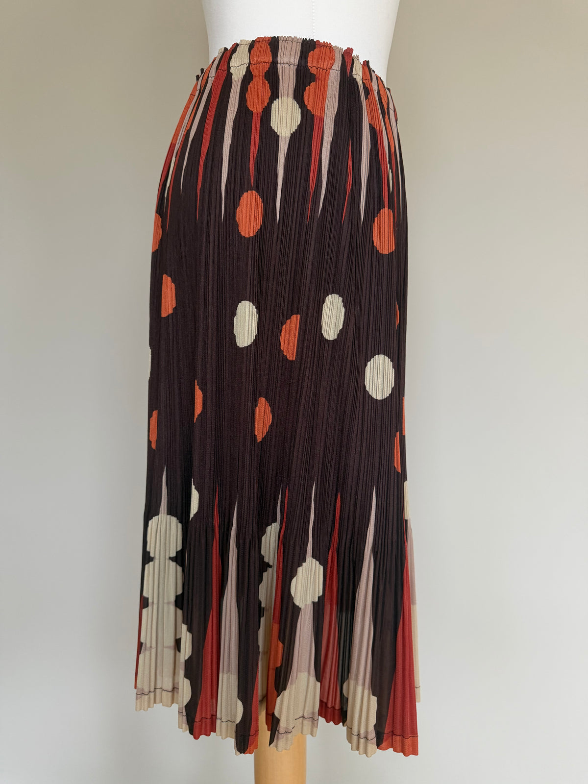 Issey Miyake Pleats Please AW07 Geometric Polka Dot Print Pleated Skirt - L (5)