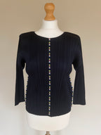 Issey Miyake Pleats Please AW04 Long Sleeve Top with Rainbow Stitched Trim - M (3)