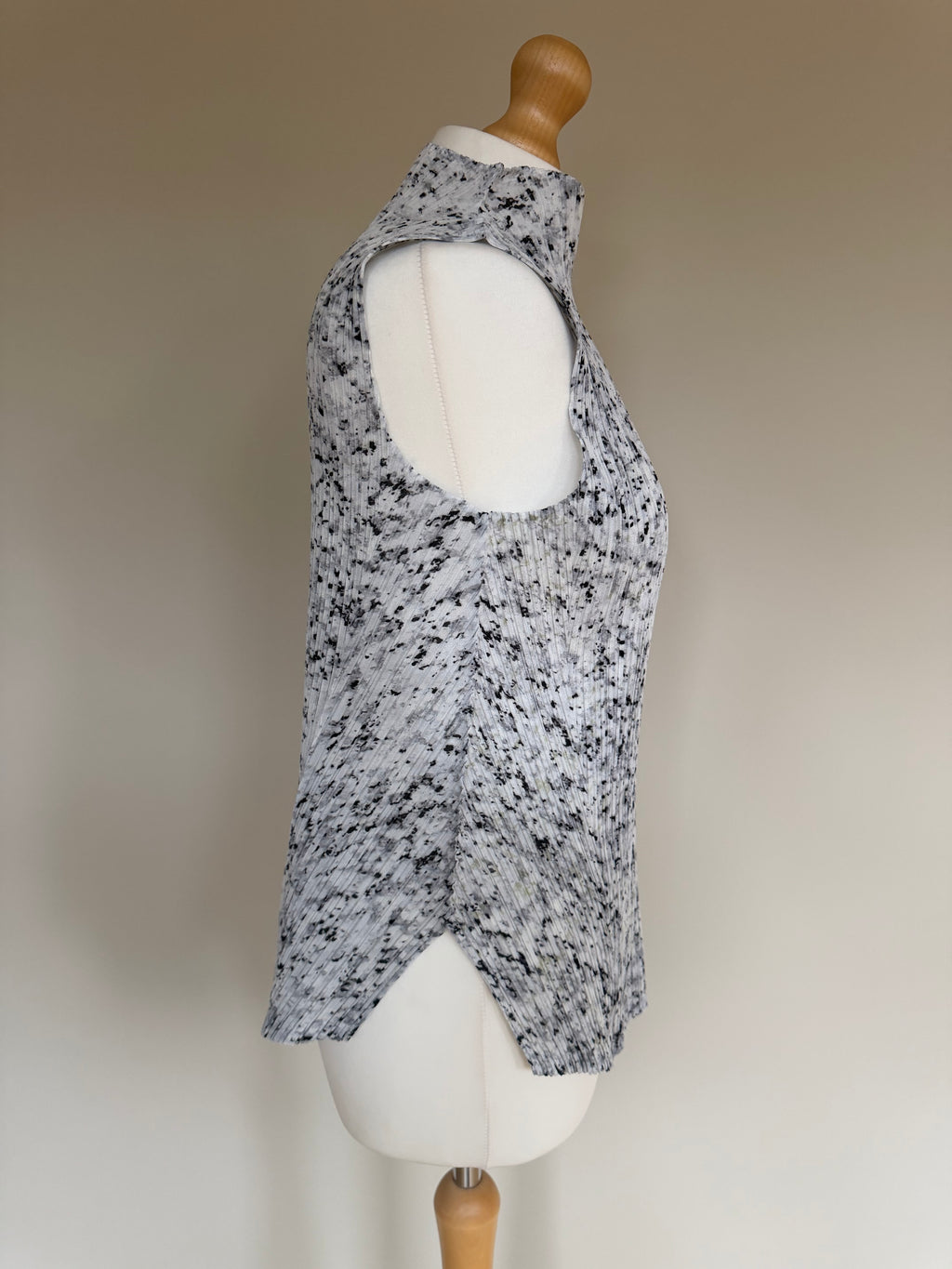 Issey Miyake Pleats Please SS07 Speckled Marble High Neck Sleeveless Top - M (3)