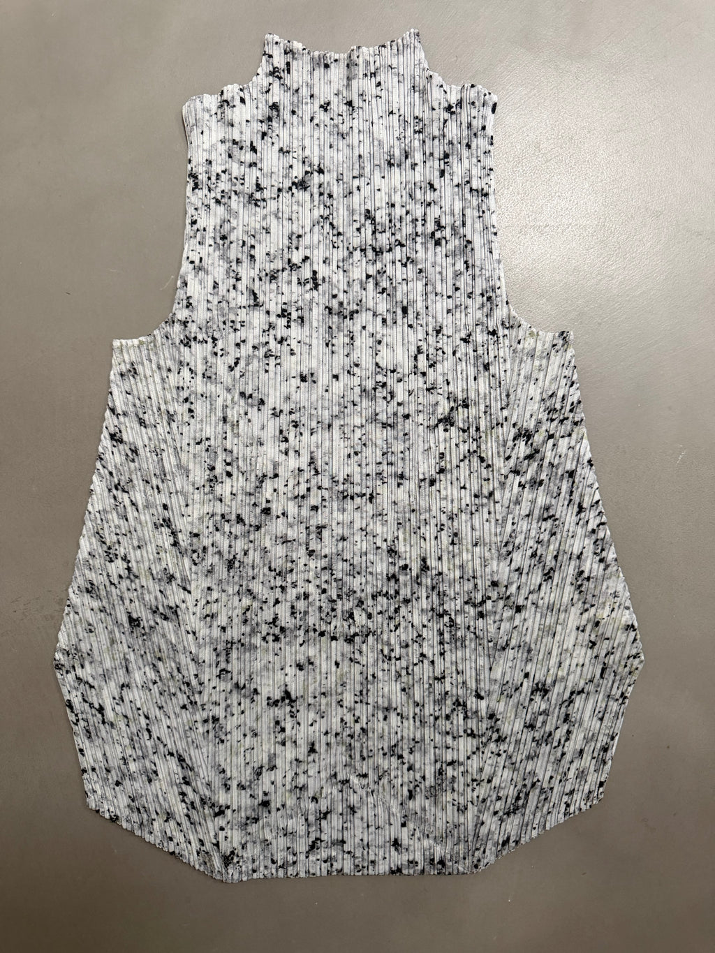 Issey Miyake Pleats Please SS07 Speckled Marble High Neck Sleeveless Top - M (3)