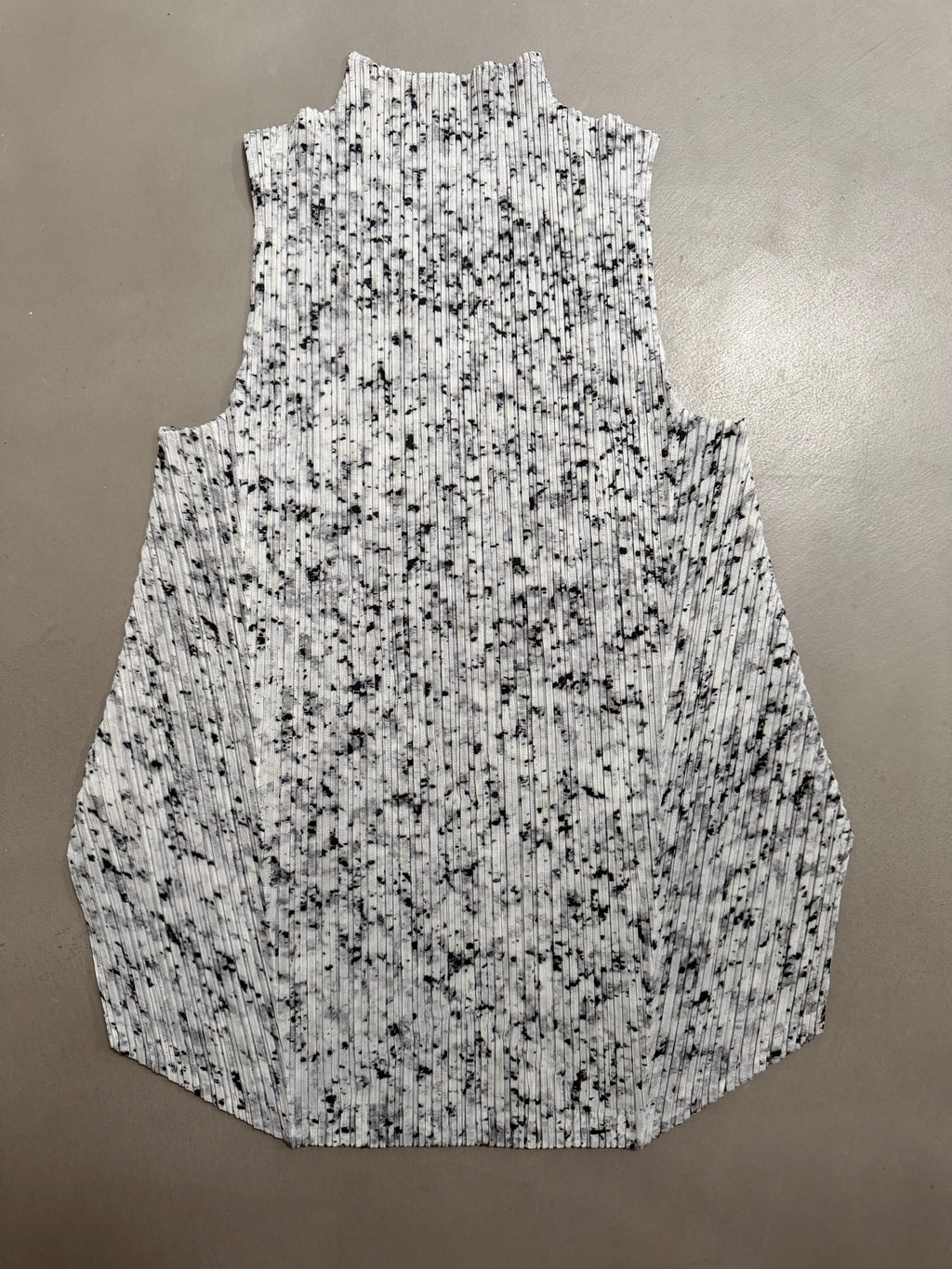 Issey Miyake Pleats Please SS07 Speckled Marble High Neck Sleeveless Top - M (3)