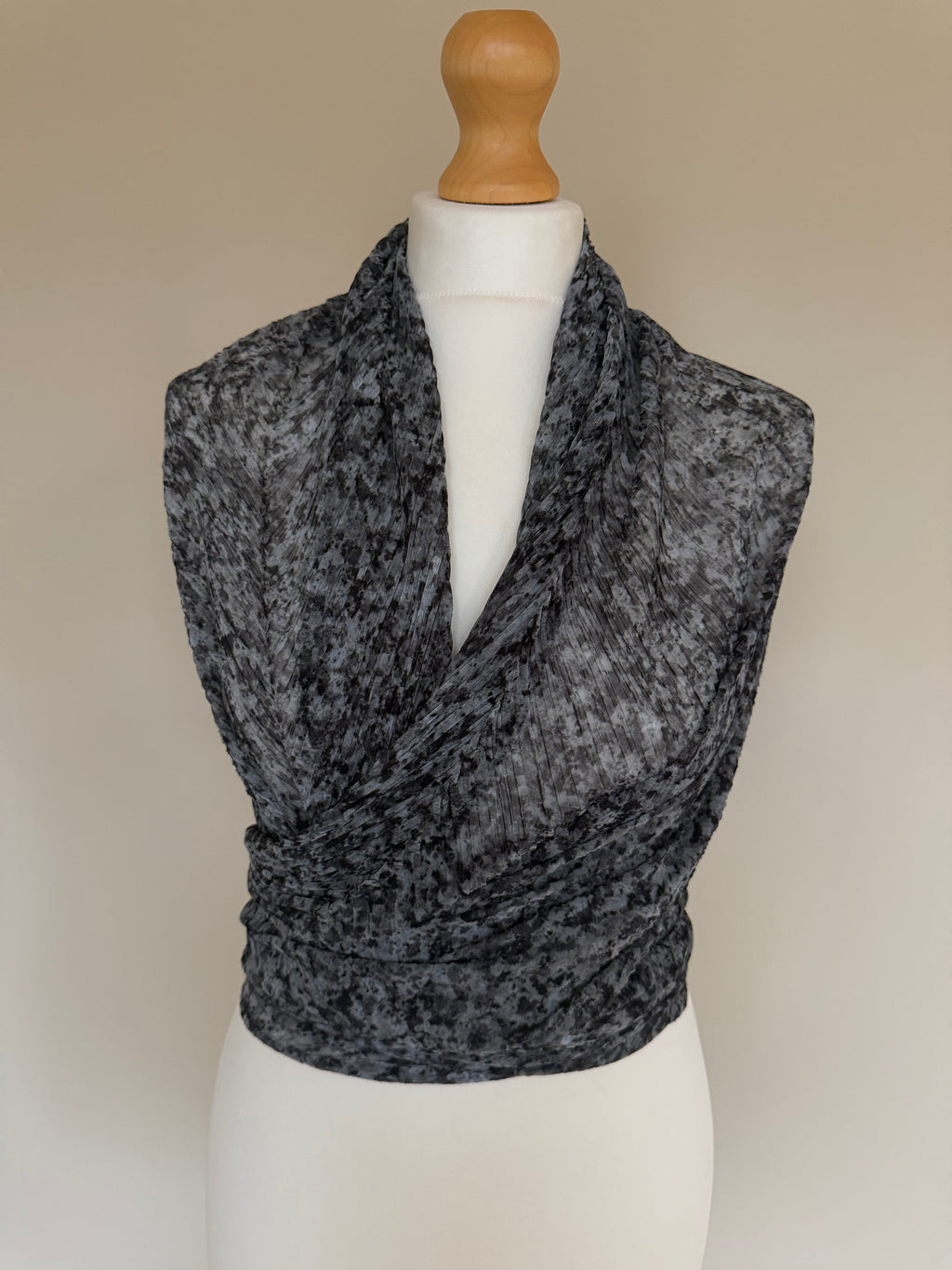 Issey Miyake Pleats Please 2007 Speckled Marble Scarf Wrap Pleated Shawl - OS