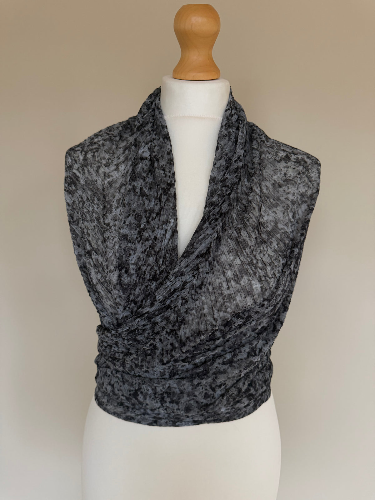 Issey Miyake Pleats Please 2007 Speckled Marble Scarf Wrap Pleated Shawl - OS