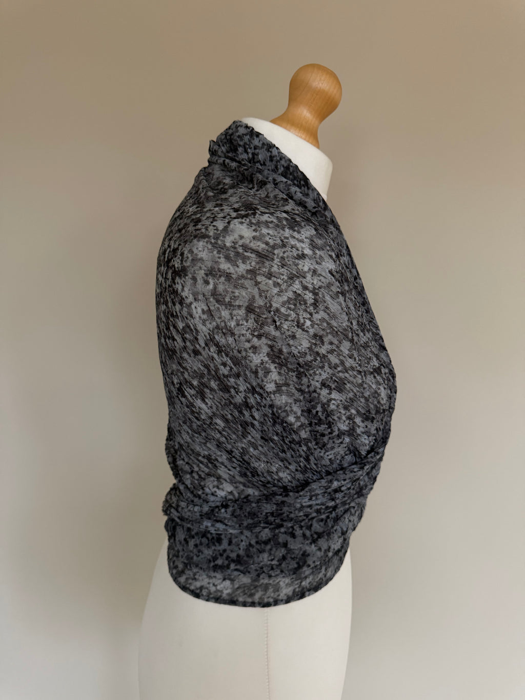 Issey Miyake Pleats Please 2007 Speckled Marble Scarf Wrap Pleated Shawl - OS