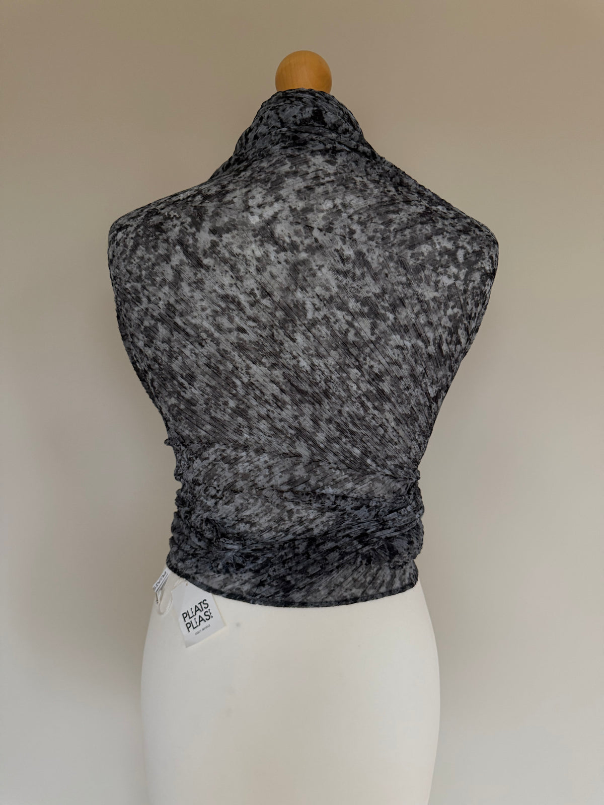 Issey Miyake Pleats Please 2007 Speckled Marble Scarf Wrap Pleated Shawl - OS