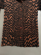 Issey Miyake Pleats Please AW98 Brown Zigzag Tiger Striped Button Down Shirt - M (3)