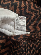 Issey Miyake Pleats Please AW98 Brown Zigzag Tiger Striped Button Down Shirt - M (3)