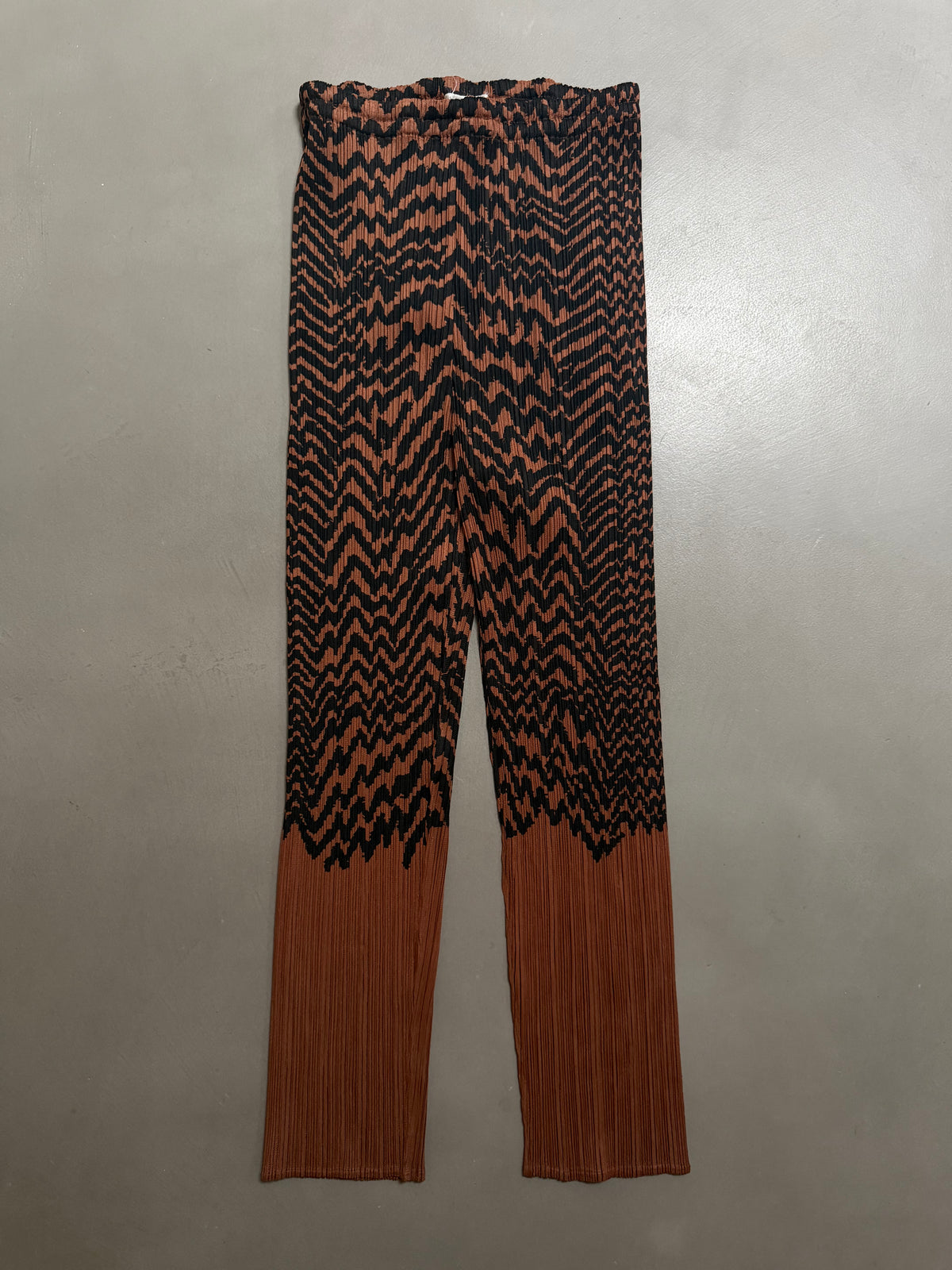 Issey Miyake Pleats Please AW98 Brown Zigzag Tiger Striped Trousers - M (3)