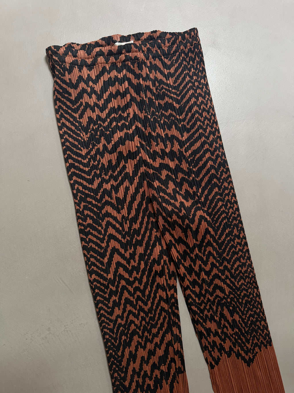 Issey Miyake Pleats Please AW98 Brown Zigzag Tiger Striped Trousers - M (3)