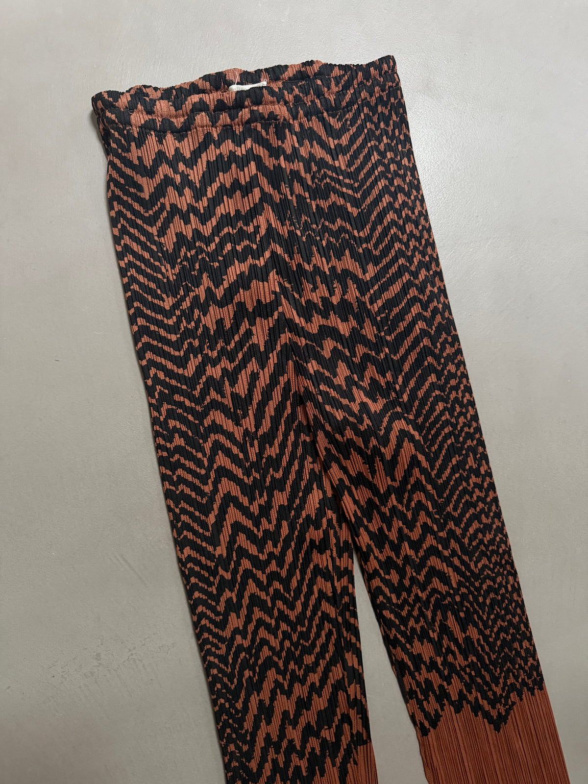 Issey Miyake Pleats Please AW98 Brown Zigzag Tiger Striped Trousers - M (3)