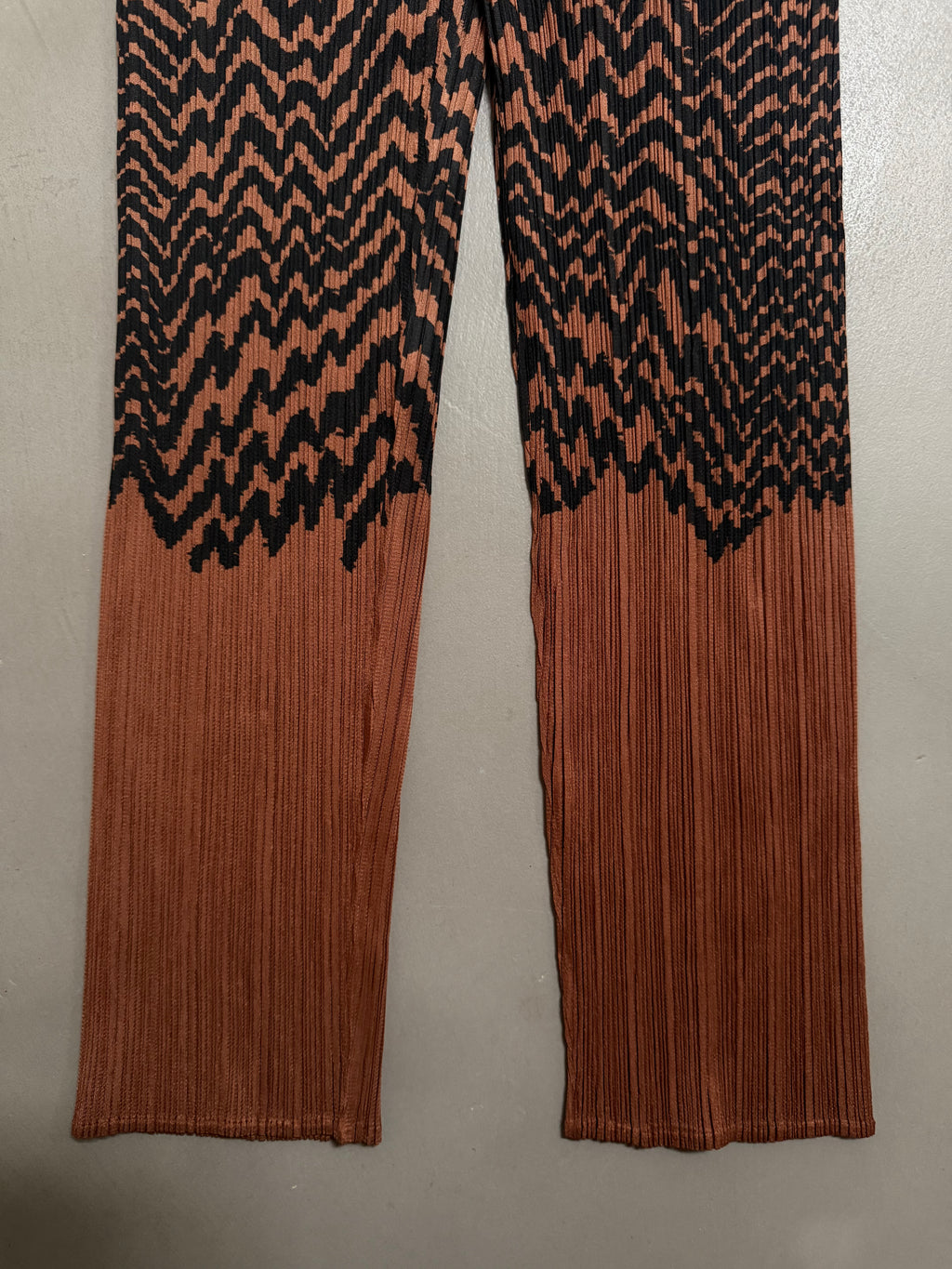 Issey Miyake Pleats Please AW98 Brown Zigzag Tiger Striped Trousers - M (3)