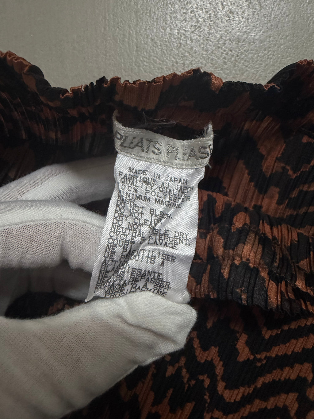 Issey Miyake Pleats Please AW98 Brown Zigzag Tiger Striped Trousers - M (3)