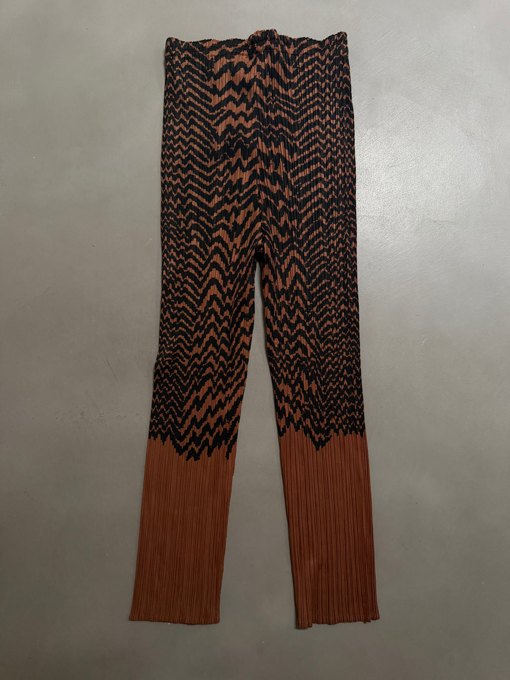Issey Miyake Pleats Please AW98 Brown Zigzag Tiger Striped Trousers - M (3)