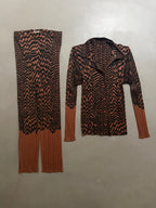 Issey Miyake Pleats Please AW98 Brown Zigzag Tiger Striped Trousers - M (3)