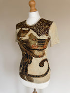 Issey Miyake Pleats Please AW98 Folk Art Tiger Short Sleeve T-Shirt - M (3)