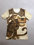 Issey Miyake Pleats Please AW98 Folk Art Tiger Short Sleeve T-Shirt - M (3)