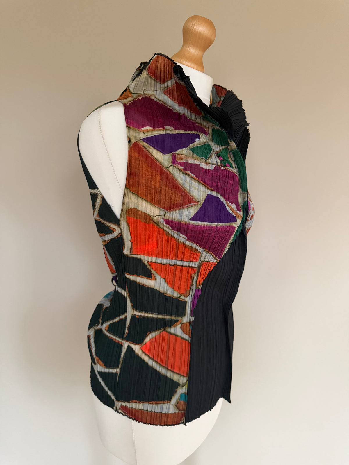 Issey Miyake Pleats Please AW03 Stained Glass Geometric Draped Top - M (3)