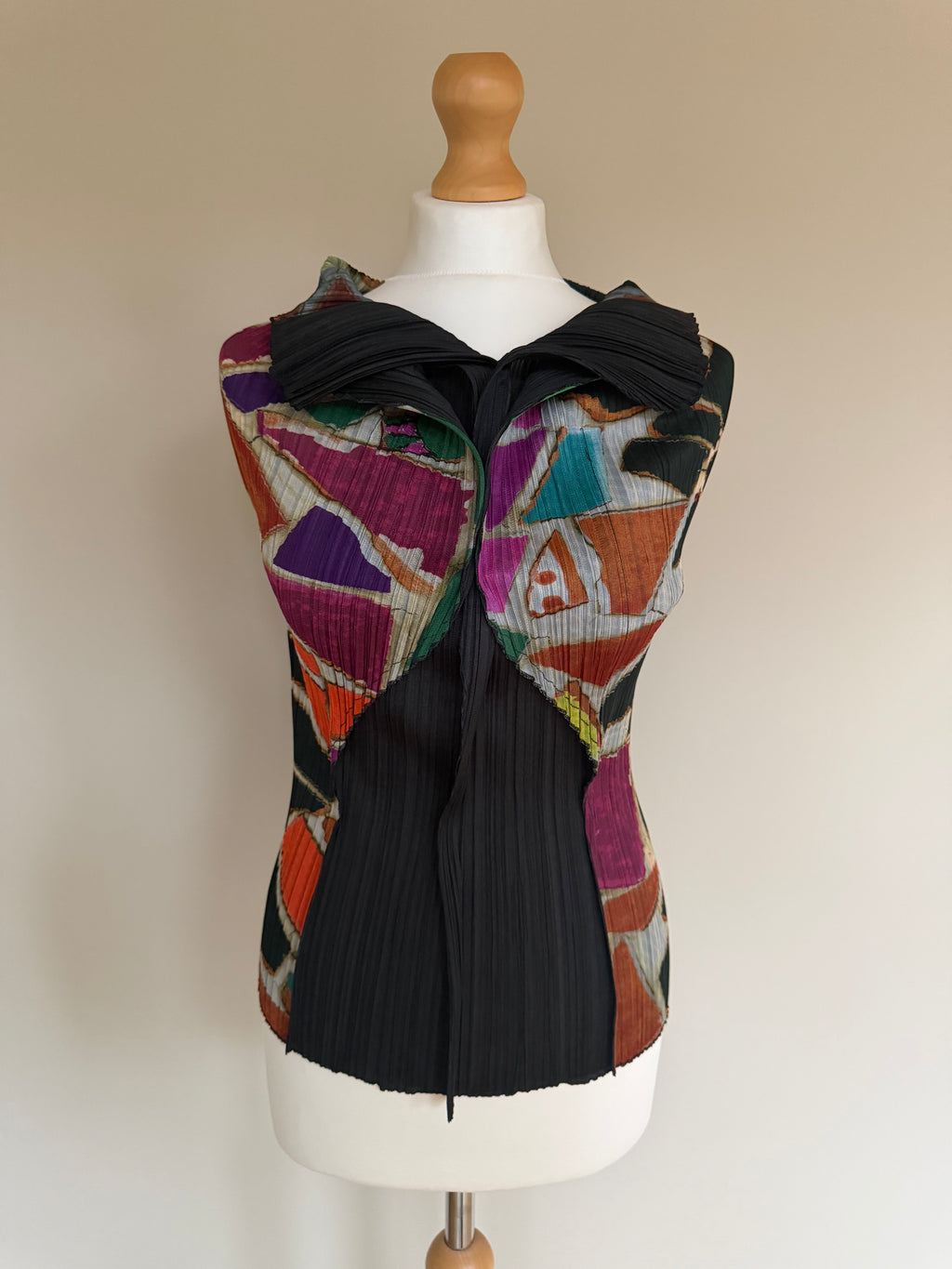 Issey Miyake Pleats Please AW03 Stained Glass Geometric Draped Top - M (3)