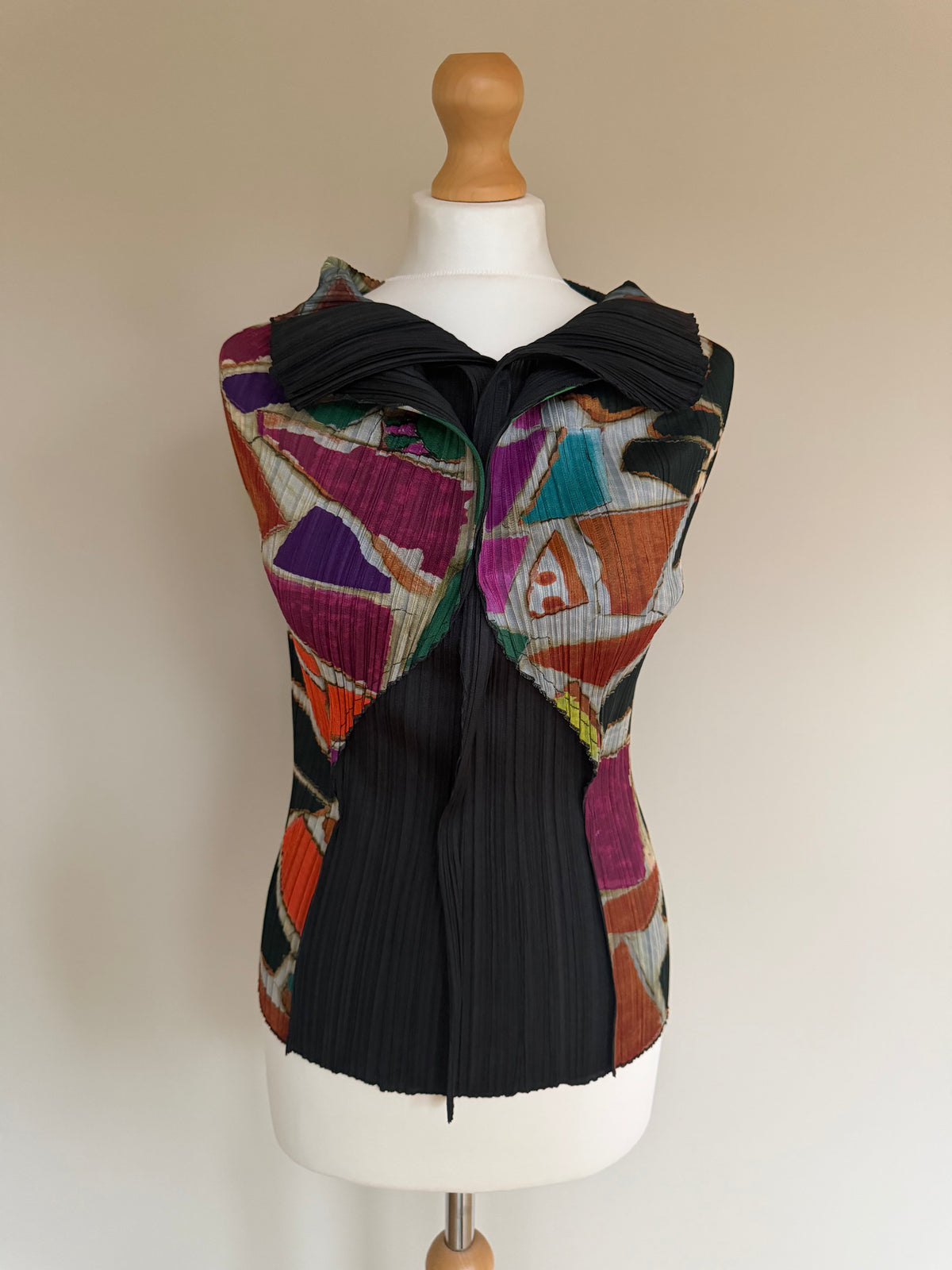 Issey Miyake Pleats Please AW03 Stained Glass Geometric Draped Top - M (3)