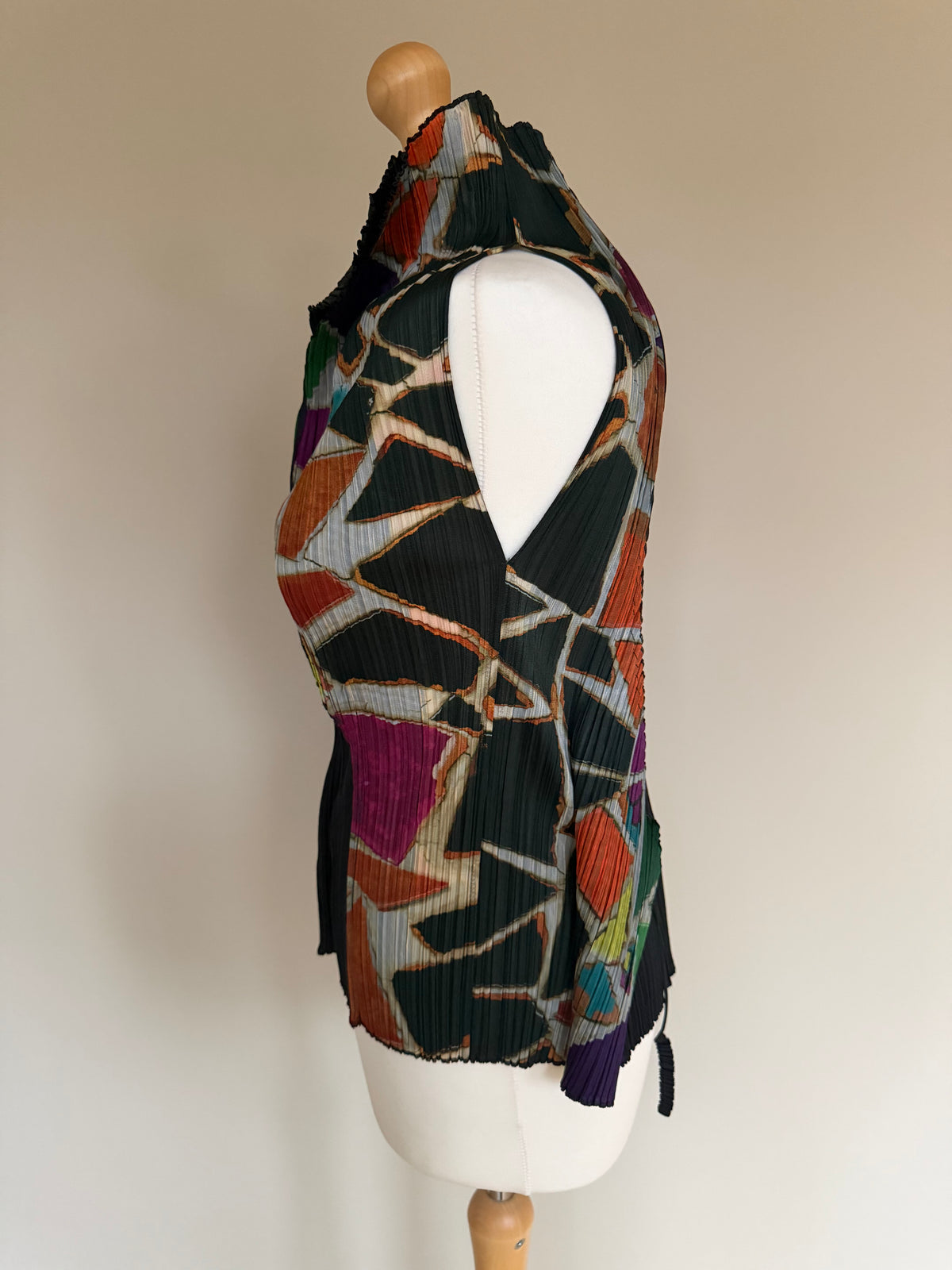 Issey Miyake Pleats Please AW03 Stained Glass Geometric Draped Top - M (3)