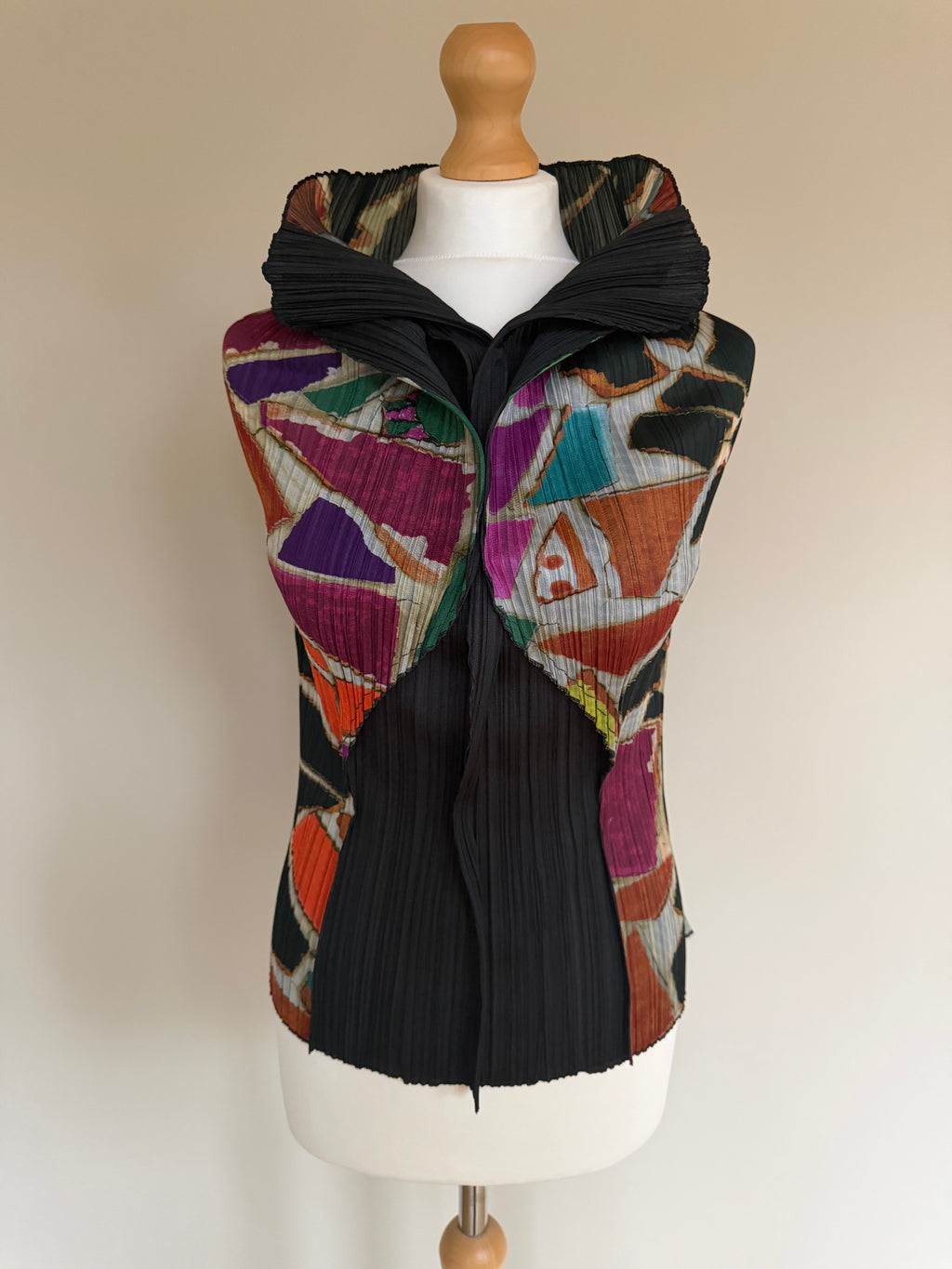 Issey Miyake Pleats Please AW03 Stained Glass Geometric Draped Top - M (3)