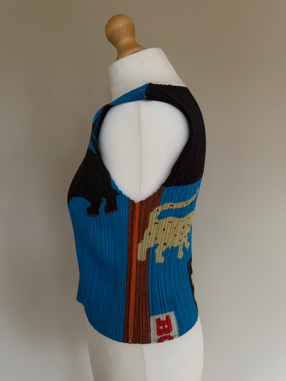 Issey Miyake Pleats Please AW99 Animal Folk Art Sleeveless Top - L (4)