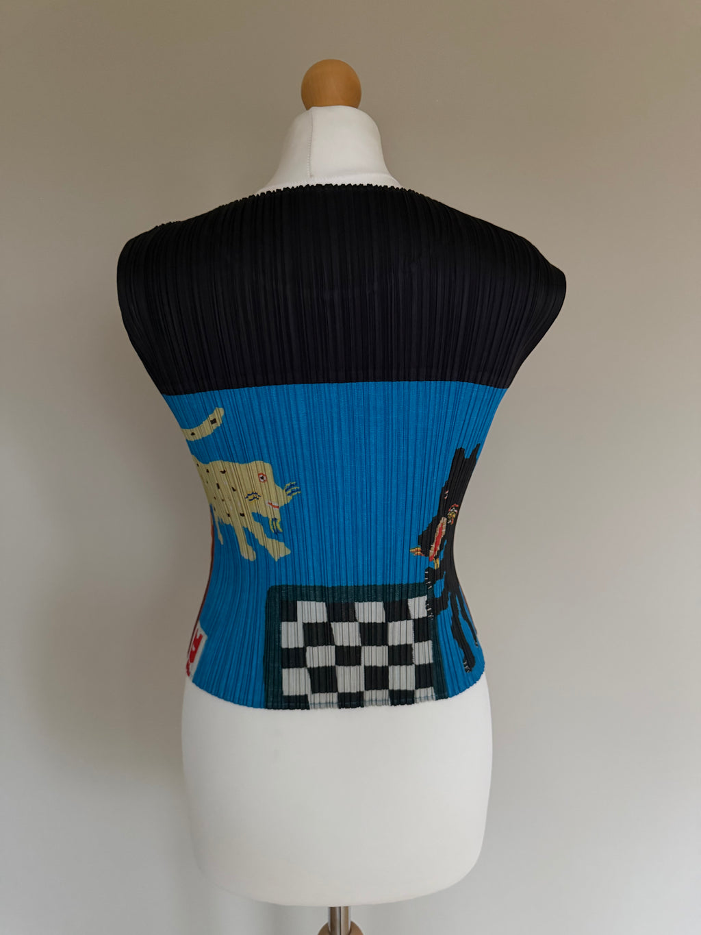 Issey Miyake Pleats Please AW99 Animal Folk Art Sleeveless Top - L (4)