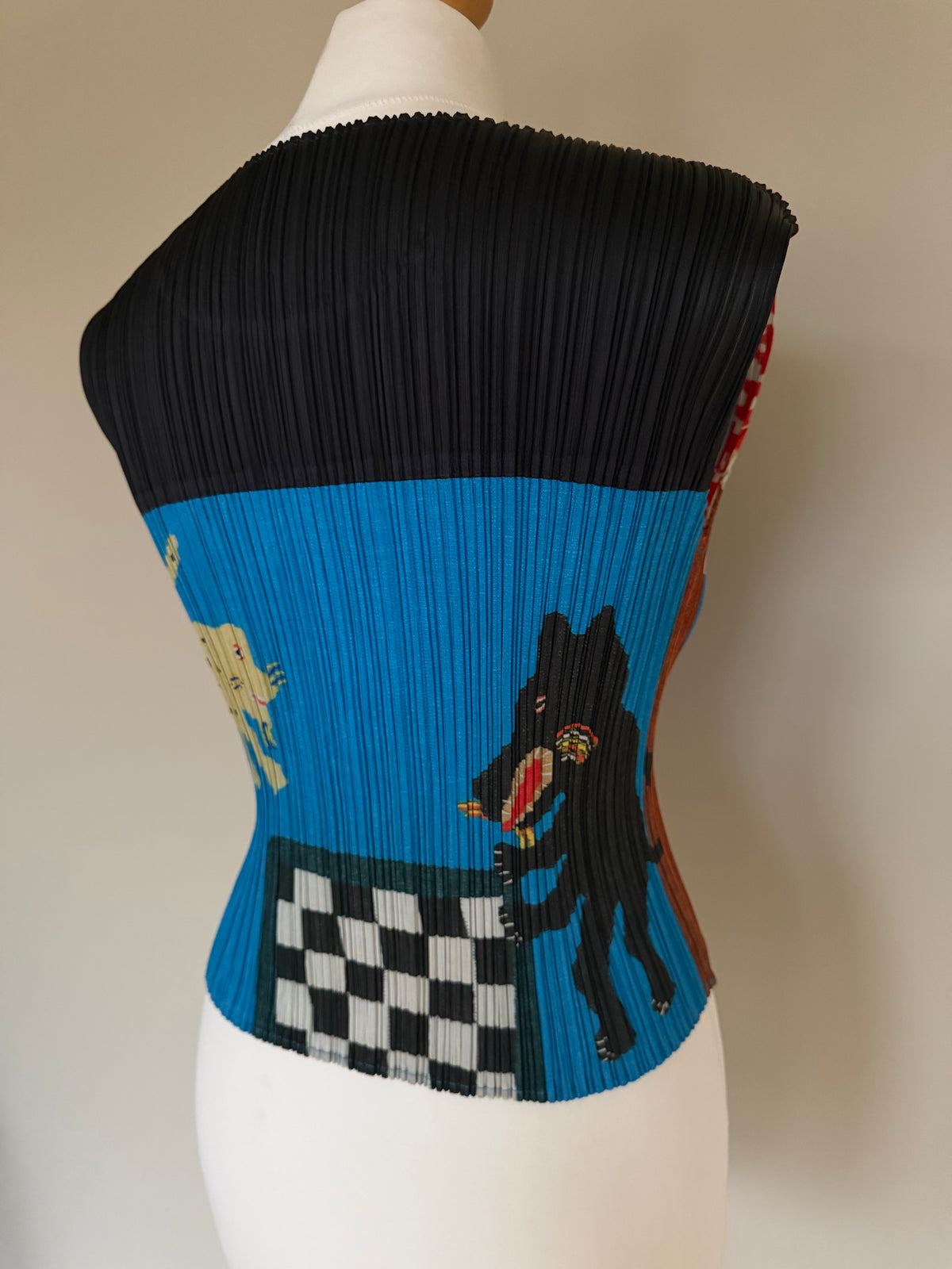 Issey Miyake Pleats Please AW99 Animal Folk Art Sleeveless Top - L (4)